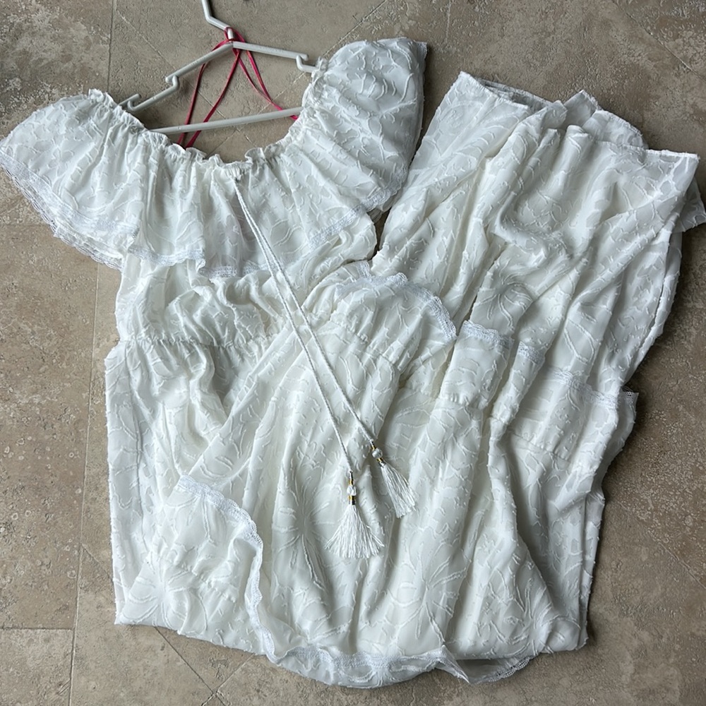 Catherine Malandrino White Lace Maxi Dress